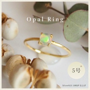 5号 オパール リング (Silver925 18KGP仕上げ) 指輪 ／ Maco アクセサリー シルバー ヘアライン加工 プレゼント 奈良県 田原本町