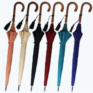 レディース雨傘 長傘 シャンタン無地 手開き 日本製 ワイン 173202 ／ まちづくり観光振興機構 モダン 高級感 奈良県 田原本町