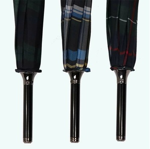 メンズ雨傘 長傘 322201 先染チェック ジャンプ 強風対策傘 日本製 ネイビー×ブルー ／ まちづくり観光振興機構 モダン 高級感 奈良県 田原本町