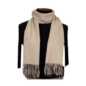 無染色 カシミヤ マフラー 無地 66401 男女兼用 ベージュ ／ まちづくり観光振興機構 防寒 レディース メンズ 通勤 通学 プレゼント ギフト 奈良県 田原本町 10,640円