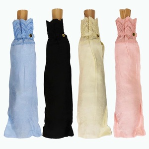 レディース 日傘 ２つ折 577903 レース切継ぎ 花柄サテンジャガード 日本製 ベージュ ／ まちづくり観光振興機構 UV防止加工 紫外線対策 高級 おしゃれ 奈良県 田原本町