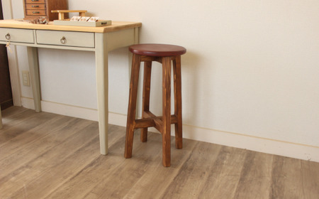 ハイスツール ワインレッド×アンティークブラウン【受注生産商品】BHRA012