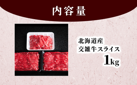 北海道産交雑牛スライス1kg BHRJ032