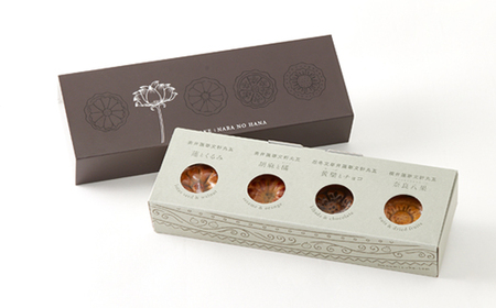 奈良の古代瓦月餅 『ならの華』(花水土香) 月餅4個入りギフト【1456897】