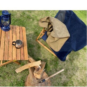 キャンプ、焚火に　アルバートン社の難燃ブランケット　赤外線を吸収して発熱するボア　カーキー色【1320765】