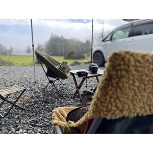 キャンプに　人気チェアにシンデレラフィット　赤外線を吸収して発熱するチェアカバー　S　カーキー【1356502】