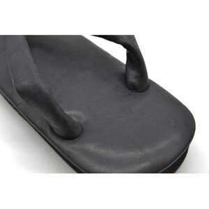 信貴 国産Leather雪駄(STK-85Lブラック size:L)【1479589】