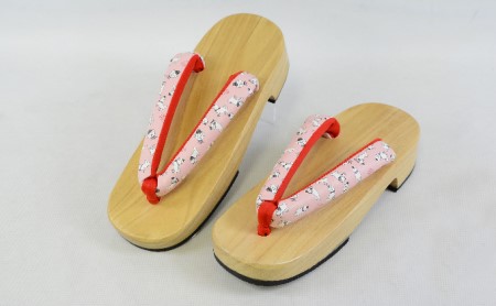雪丸婦人下駄 ホワイト・レッド 23~24cm
