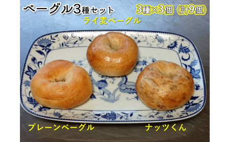 噛み応えと発酵に拘った当店定番ベーグルセット（3種各3個計9個） パン 朝食 冷凍可 