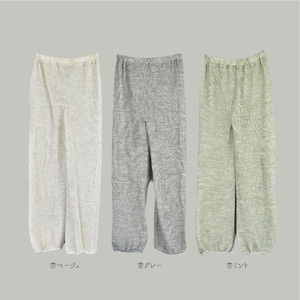 BLUMON麻(ラミー)とシルクのサマーレギンス7分丈/// ルームウェア 部屋着 レギンス 麻 シルク 七分丈 フリー インナー 日本製 奈良県 広陵町