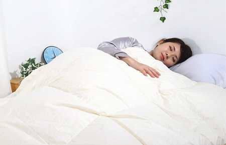 洗える羽毛布団 シングル 無地ネイビー ダウン90% 1.0kg 羽毛掛けふとん 寝具