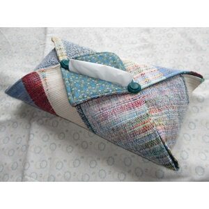 さをり織り　ティッシュボックスカバー