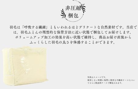 羽毛布団 クイーン クリーム ダウン93%1.8kg 羽毛掛けふとん 寝具