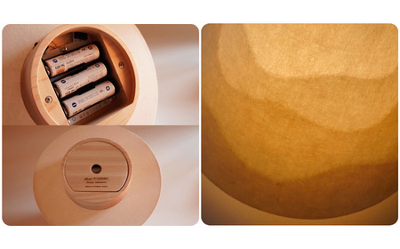 吉野和紙コードレスランプ 明暗切替付き【山並】（山型）