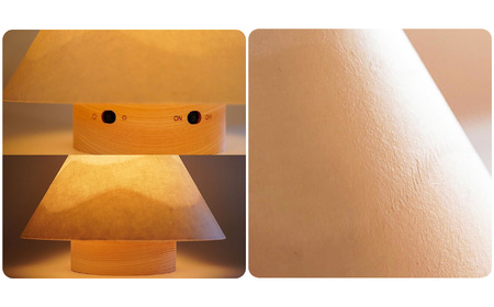 吉野和紙コードレスランプ 明暗切替付き【山並】（山型）