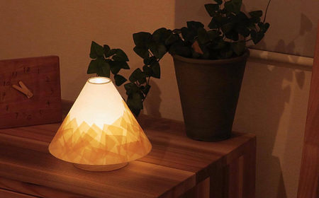 吉野ひのきコードレスランプ 明暗切替付き【結晶】（山型） 