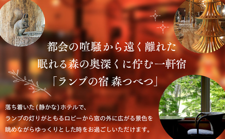 ランプの宿森つべつ ペア宿泊券 「恵みの森の温泉ご馳走プラン」|  宿泊券 露天風呂 温泉 サウナ 家族風呂 チケット 宿泊 宿 ホテル 旅 旅行 ペア 屈斜路湖 チミケップ 北海道津別町 送料無料