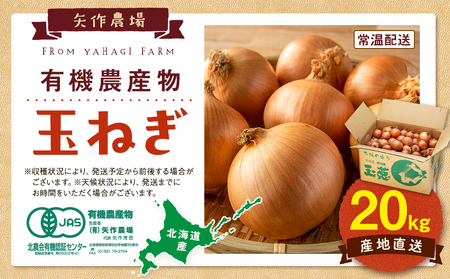 R7年産 有機農産物 玉ねぎ 20kg ㈲矢作農場 | 玉ねぎ たまねぎ タマネギ 玉葱 大容量 オニオン 甘い 有機栽培 国産 産地直送 カレー ハンバーグ 煮込み 炒め物 北海道 津別町 送料無料