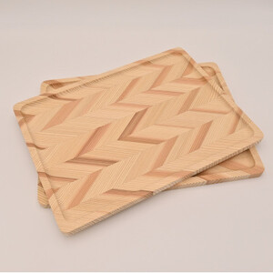 kitosumu(キトスム)　吉野杉の角トレイ　大(杉柾波)2枚セット【1170044】