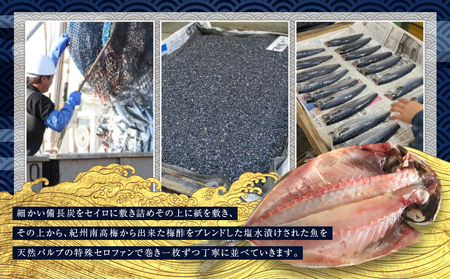 紀州備長炭干し特大真あじ