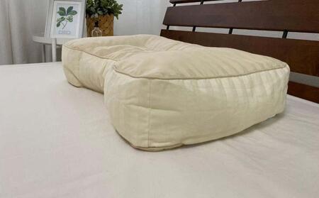 《横向き寝におすすめ そばがら枕 ベージュ枕カバー付》横向きそばBE