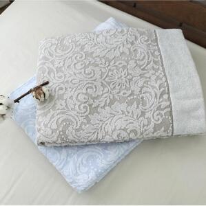 【 ベージュ 】 高級ジャガード織りタオルケット シングルサイズ（140×190cm）ベージュ SNT-10T-BE