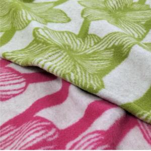 【 ピンク 】 洗える!やわらかラムウール混 北欧調ブランケット ハーフサイズ(90×140cm)( SH-35921-PI)