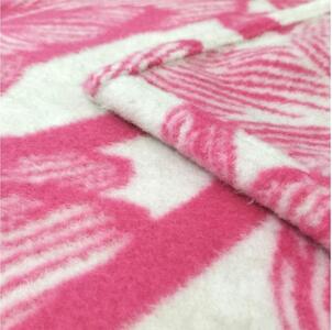 【 ピンク 】 洗える!やわらかラムウール混 北欧調ブランケット ハーフサイズ(90×140cm)( SH-35921-PI)