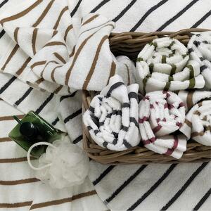 【フェイスタオル8枚組】オーガニックコットンフェイスタオル(34×80cm) しまふわGR-F8