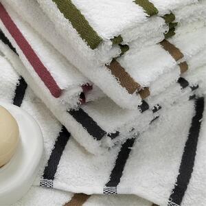 【フェイスタオル8枚組】オーガニックコットンフェイスタオル（34×80cm） しまふわGY-F8