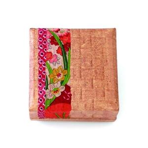 柿渋塗 四つ目箱 針箱サイズ 柿渋布付【TN85】