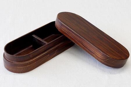 ◇紀州桧弁当箱 タイプ3 DBR ナノコート 弁当包みセット【コトリ】【TN119】