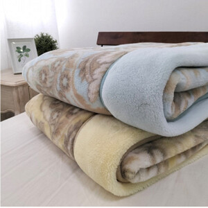 ［シングル］吸湿発熱あったかボリューム2枚合わせ毛布 約140×200cm ベージュ1枚 JM-2201-BE