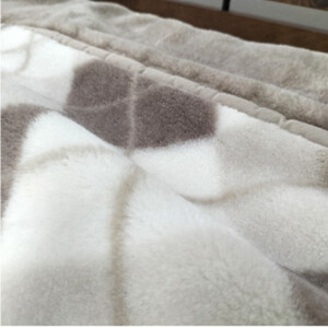 ［ロング］吸湿発熱ボリューム2枚合せ毛布 約140×220cm ベージュ1枚 JM-2203LBE