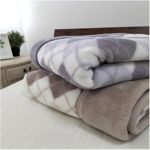 ［ロング］吸湿発熱ボリューム2枚合せ毛布 約140×220cm グレー1枚 JM-2203LGY