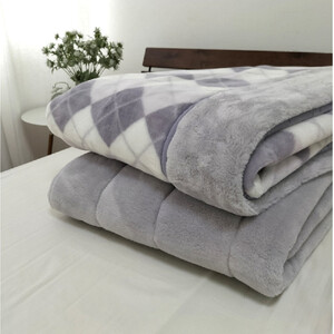 ［掛敷セット］吸湿発熱あったかボリューム毛布(約140×220cm)グレー1枚&敷パッド(約100×205cm)グレー1枚(シングル) JM-HTP-GY