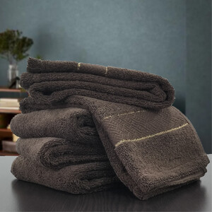 【フェイス5枚組】スーピマ綿フェイスタオル 34×80cm クレF5-BR