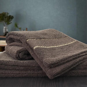 【フェイス2枚・バス1枚セット】スーピマ綿タオルセット クレF2B1-BR