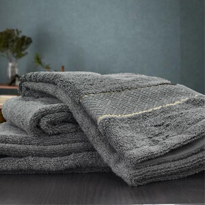 【フェイス2枚・バス1枚セット】スーピマ綿タオルセット クレF2B1-GY