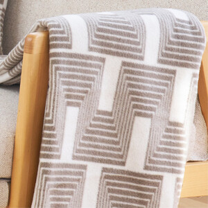 【ハーフサイズ】洗えるタスマニアラムウール混毛布 100×140cm OTW-R-BR