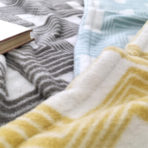 【キングサイズ】洗えるタスマニアラムウール混毛布 220×200cm OTW-K-GR