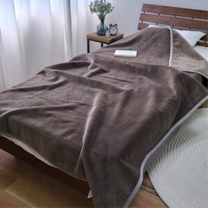 【スーパーロングサイズ】洗える ふんわり軽量毛布 140×220cm ブラウン NM-1422-BR