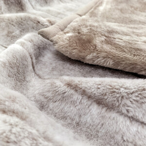 ［シングル］吸湿発熱リッチファー2枚合わせ毛布 約140×200cm ベージュ1枚 JY-2401-BE