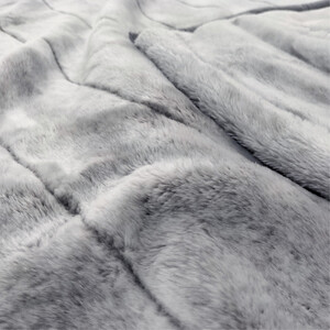 ［シングル］吸湿発熱リッチファー2枚合わせ毛布 約140×200cm×グレー1枚 JY-2401-GY