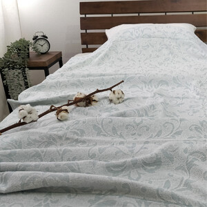 『軽やか』で洗濯しやすい綿100%タオルケット シングルサイズ(140×190cm)×ブルー1枚 5164-BL