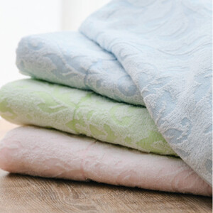 『軽やか』で洗濯しやすい綿100%タオルケット シングルサイズ(140×190cm)×グリーン1枚 5164-GR