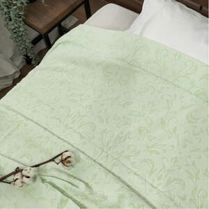 『軽やか』で洗濯しやすい綿100%タオルケット シングルサイズ(140×190cm)×グリーン1枚 5164-GR