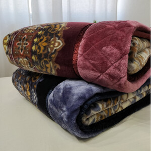 【シングルサイズ】贅沢カシミヤウール混わた入り嵩高毛布 ブルー1枚 CAK-162-BL