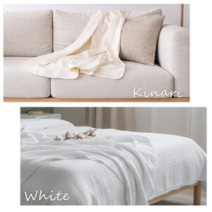 「和」綿100％ 6重ガーゼケット ハーフサイズ ホワイト オーガニックコットン