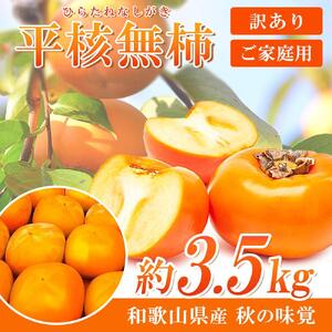 【ご家庭用】平核無柿（ひらたねなしがき）約３.５kg 和歌山秋の味覚【2024年発送】【UT31】